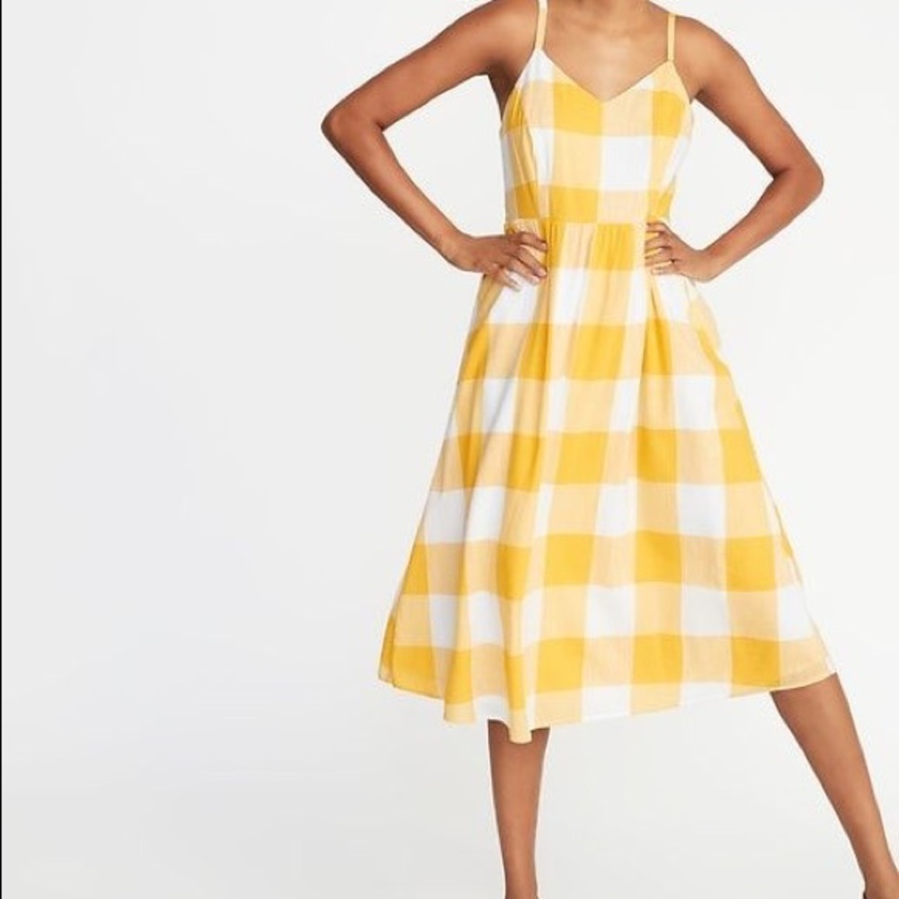 Old Navy Yellow & White Gingham Dress